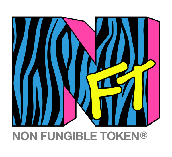 NFT design using the MTV logo. The design is called zebra due to the distinctive pattern stripes. It is a nod to the punk rock designs of the 70s with shocking pink, yellow and blue colorway.