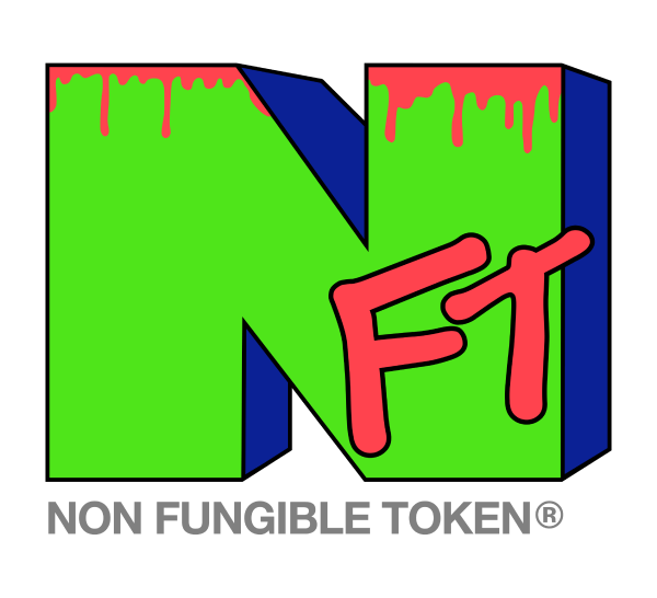 NFT design using the MTV logo. The design has blood drips and is green and is called Halloween.