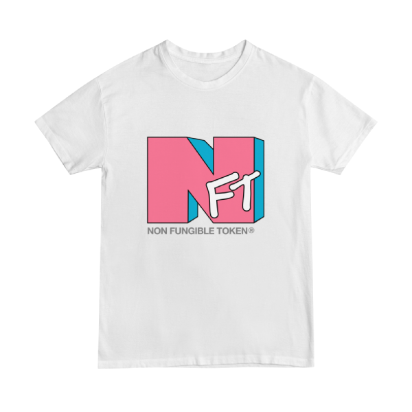 NFT t-shirt design using the MTV logo. The colorway is Pink.